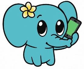 電話をかけるゾウ