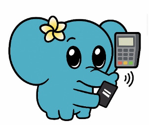 電卓を持つゾウ