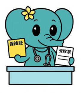 診察表を持つゾウ