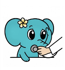 診察を受けるゾウ